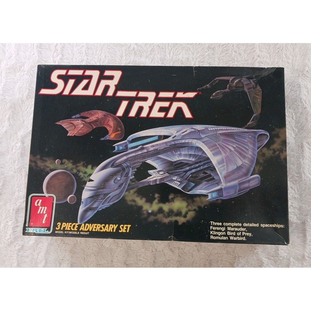 Star Trek 3 Piece Adversary Set AMT Ertl Model Kit #6858 1989 NEW Open Box